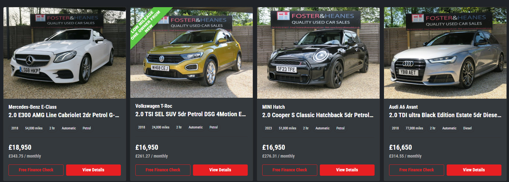 Used cars for sale at foster and heanes fleet
